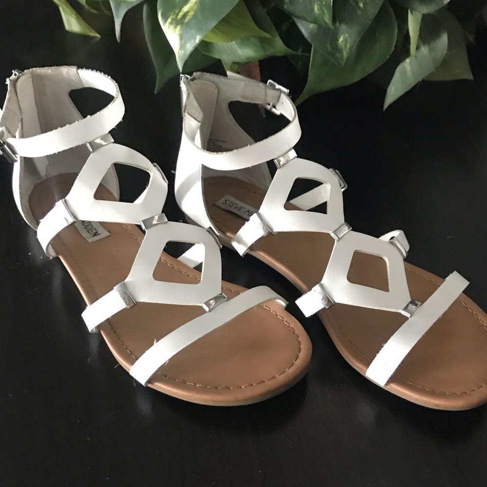 Steve Madden White Gladiator Sandals